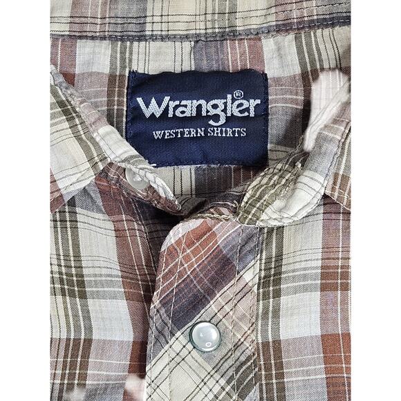 Wrangler Western Retro Pearl Snap Short Sleeve Shirt Men's XXL Plaid Rodeo - Picture 3 of 7